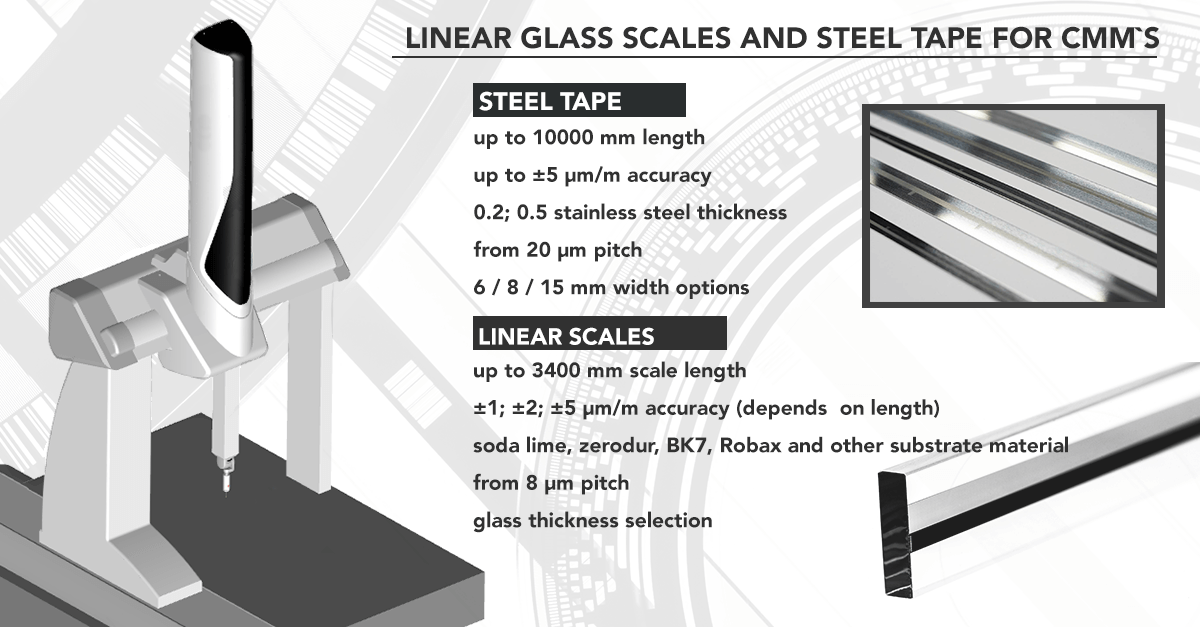 Glass scales used for CMM